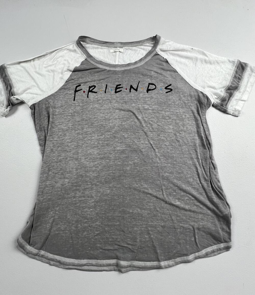 Maurices Shirt Womens Gray White Friends TV Show Raglan Graphic Tee Read